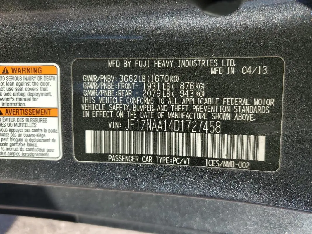 2013 TOYOTA SCION FR-S   