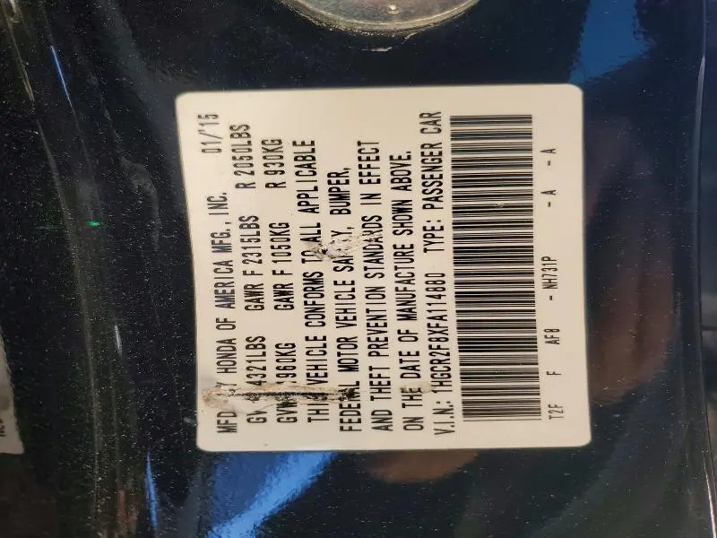 2015 HONDA ACCORD EXL  
