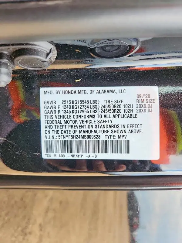 2021 HONDA PILOT SE  