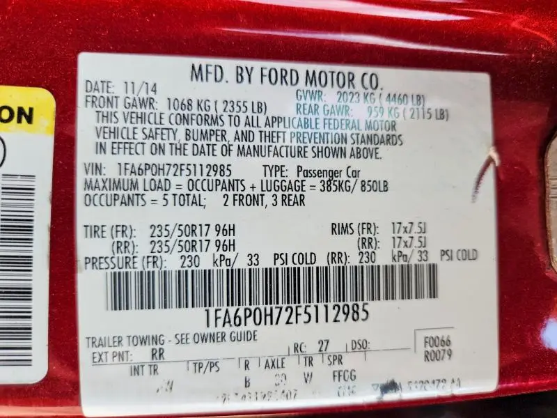 2015 FORD FUSION SE  