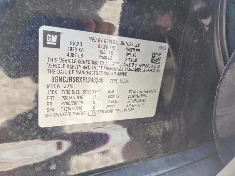 2015 CHEVROLET TRAX 1LT  