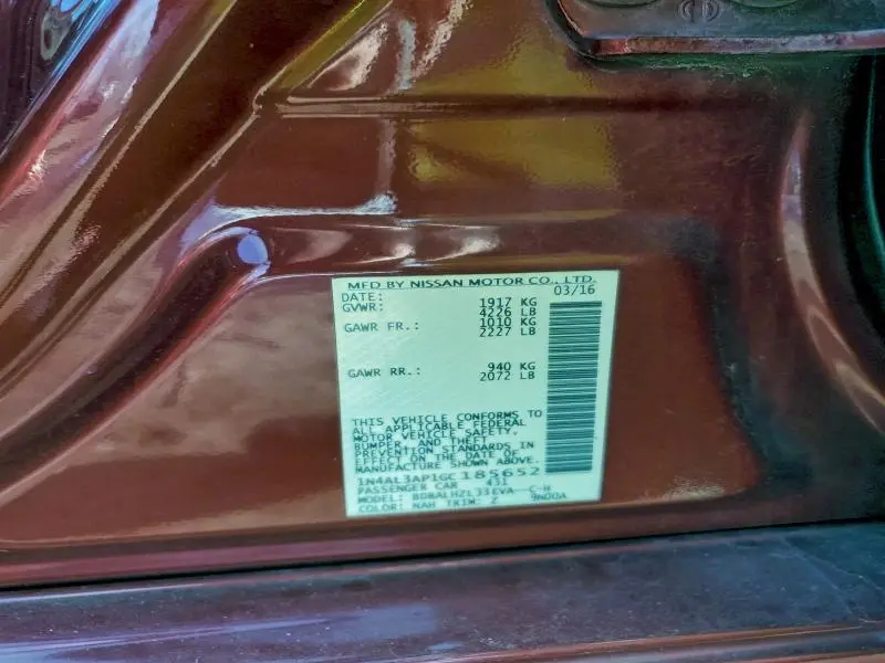 2016 NISSAN ALTIMA 2.5  