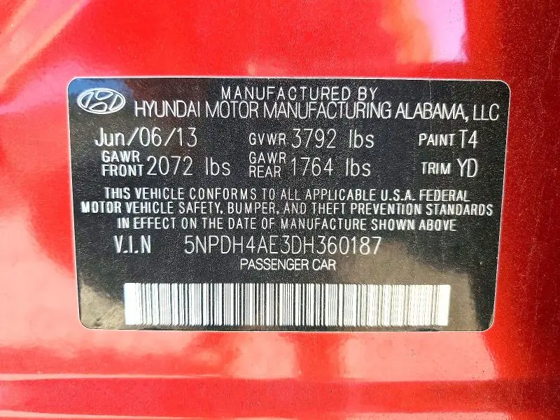 2013 HYUNDAI ELANTRA GLS  