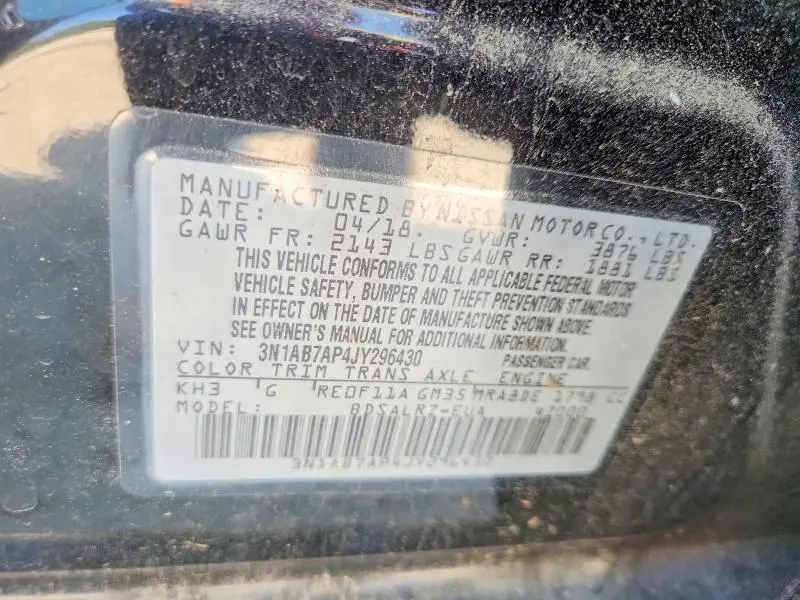 2018 NISSAN SENTRA SR  