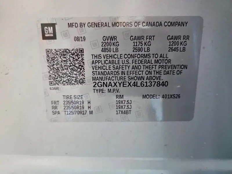 2020 CHEVROLET EQUINOX PREMIER  