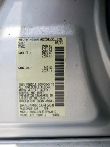2014 NISSAN ALTIMA 2.5  