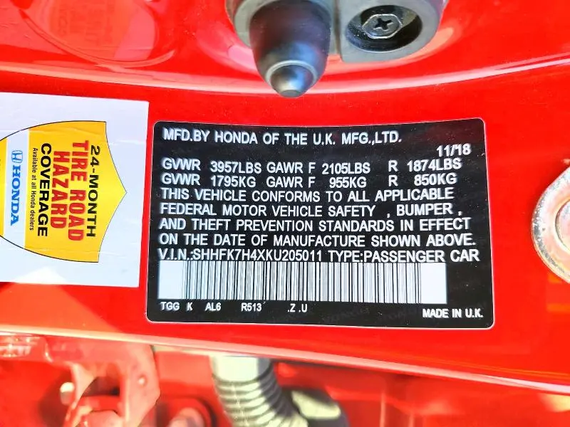 2019 HONDA CIVIC SPORT  