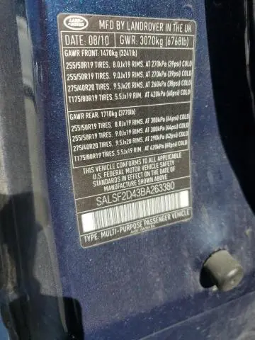 2011 LAND ROVER RANGE ROVER SPORT HSE  