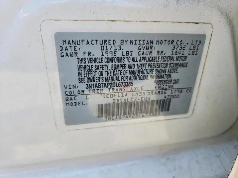 2013 NISSAN SENTRA S  