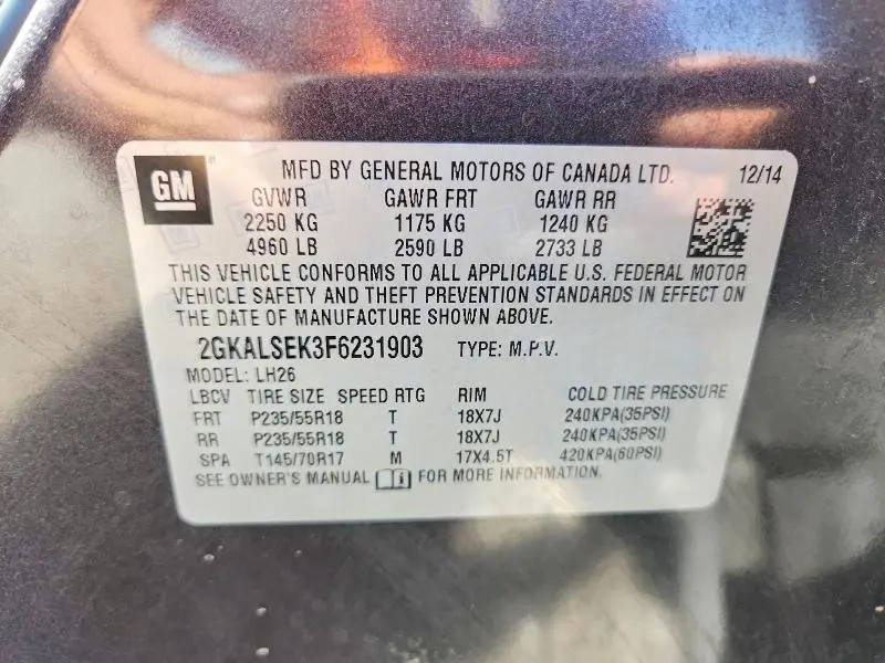 2015 GMC TERRAIN SLT  