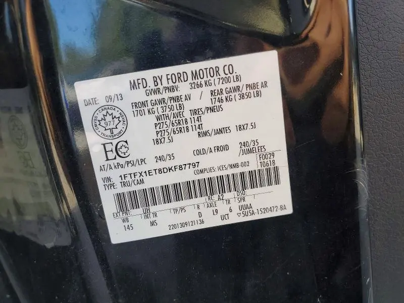 2013 FORD F150 SUPER CAB  