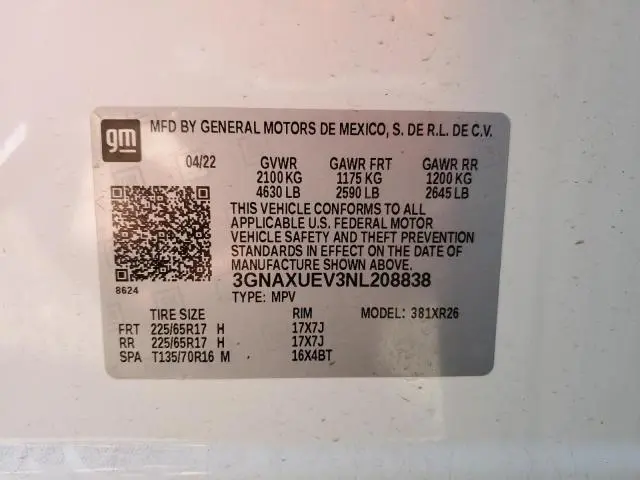 2022 CHEVROLET EQUINOX LT  