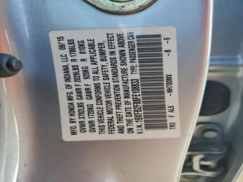 2015 HONDA CIVIC EX  