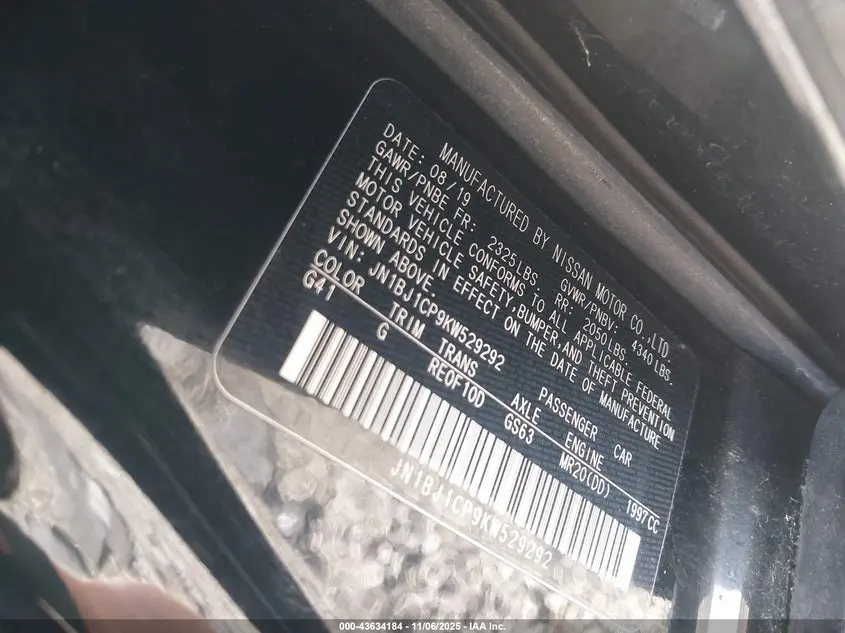 2019 NISSAN ROGUE SPORT S