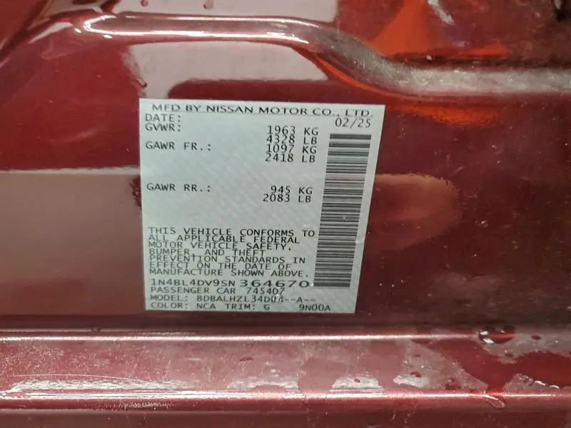 2025 NISSAN ALTIMA SV  