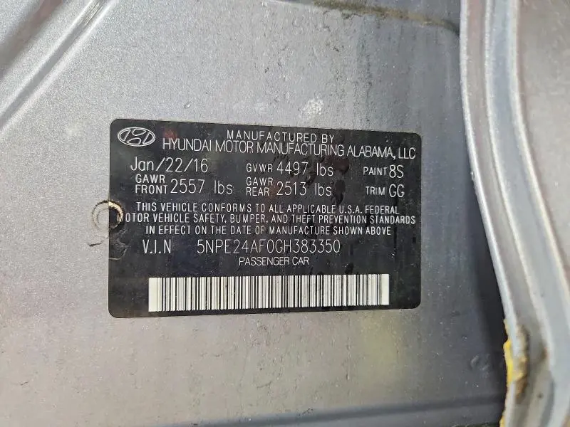 2016 HYUNDAI SONATA SE  