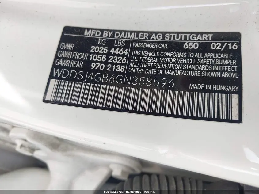 2016 MERCEDES-BENZ CLA 250 4MATIC