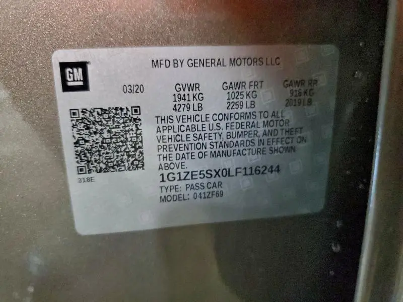 2020 CHEVROLET MALIBU PREMIER  