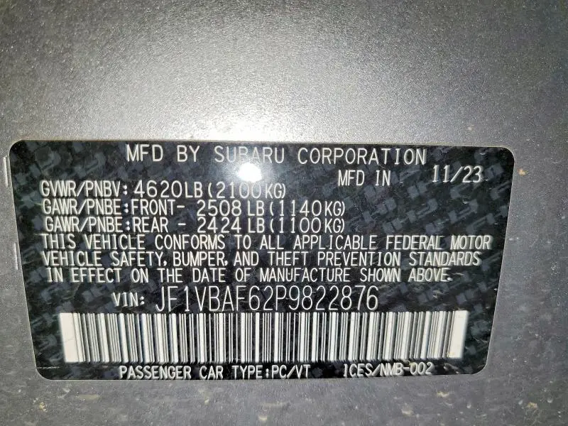 2023 SUBARU WRX PREMIUM  