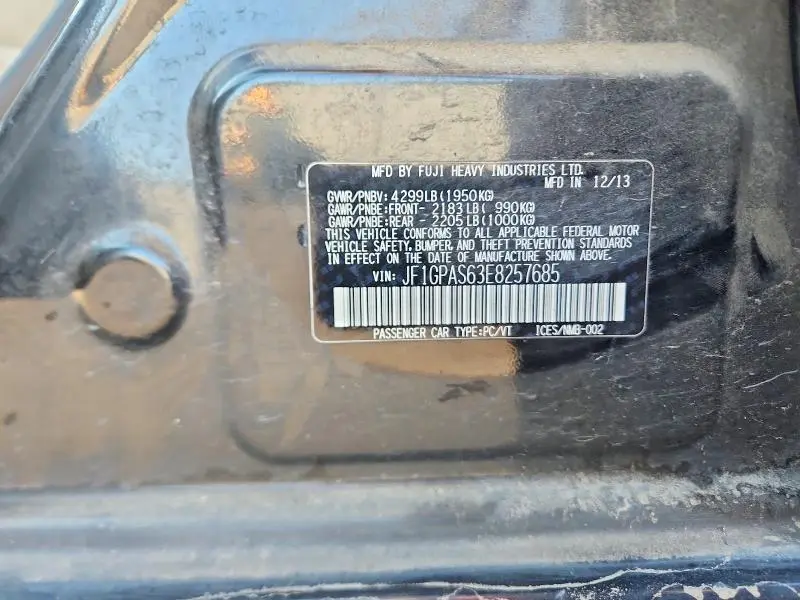 2014 SUBARU IMPREZA SPORT LIMITED  
