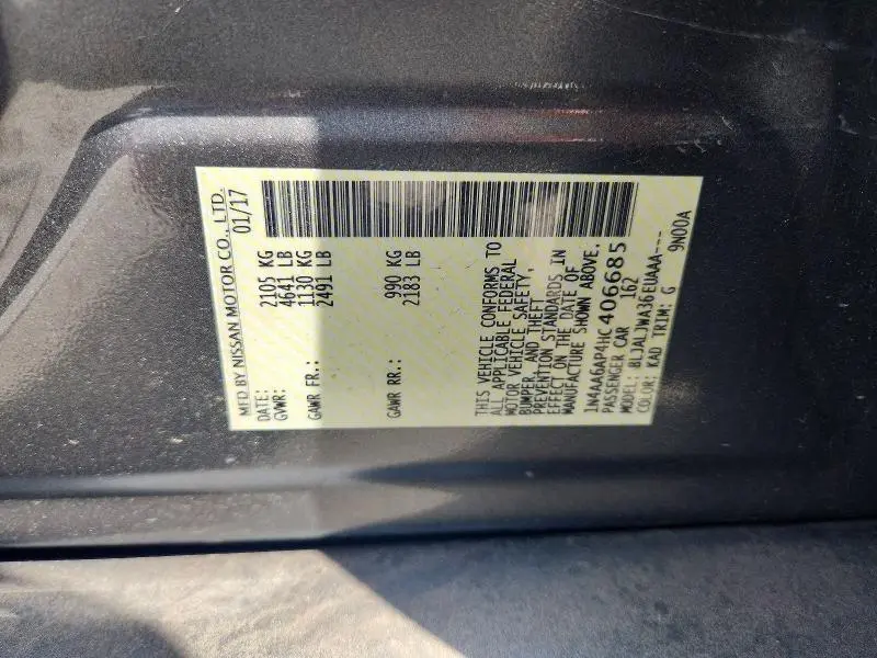 2017 NISSAN MAXIMA 3.5 SV  