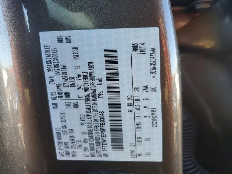 2023 FORD F150 SUPERCREW  