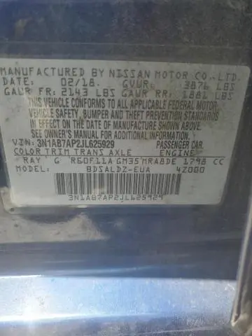 2018 NISSAN SENTRA S  