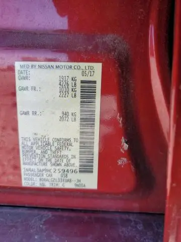 2017 NISSAN ALTIMA 2.5  