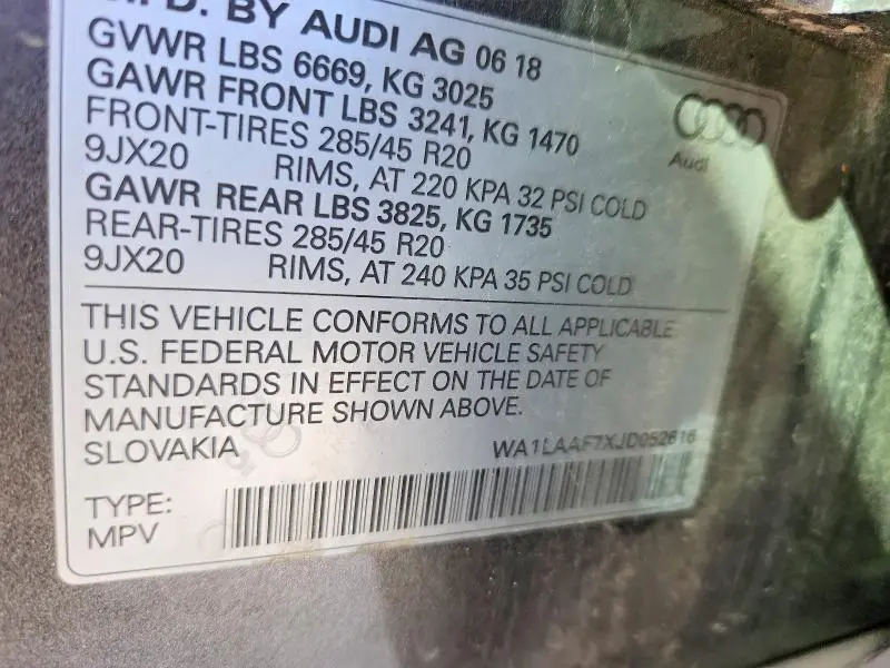 2018 AUDI Q7 PREMIUM PLUS  