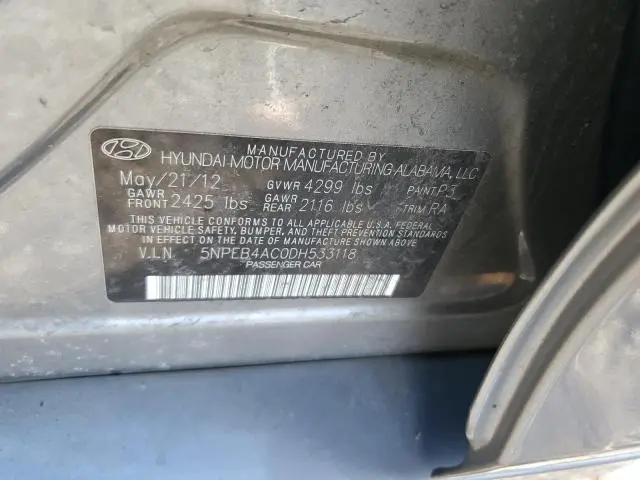 2013 HYUNDAI SONATA GLS  