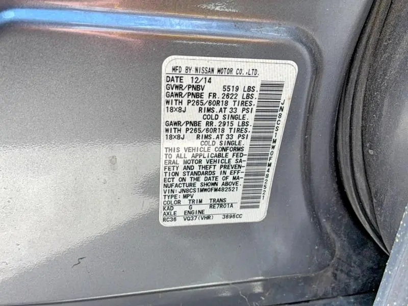 2015 INFINITI QX70 BASE  