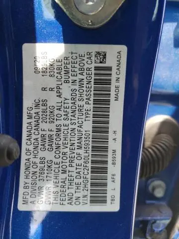 2020 HONDA CIVIC LX  