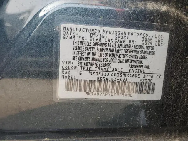 2016 NISSAN SENTRA S  