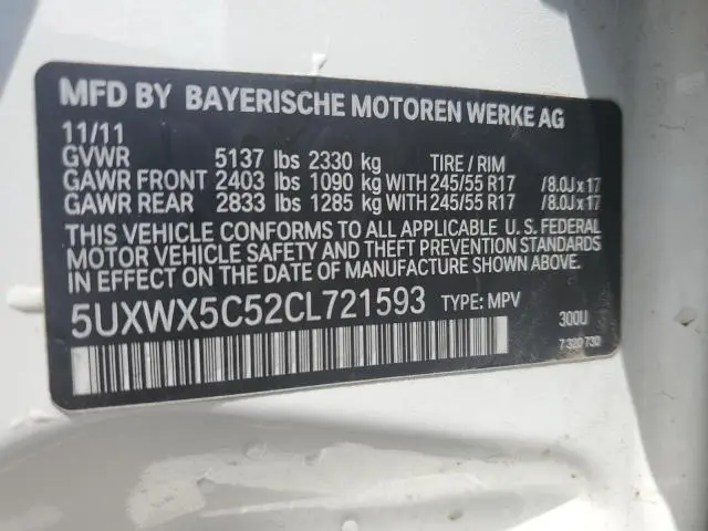 2012 BMW X3 XDRIVE28I  