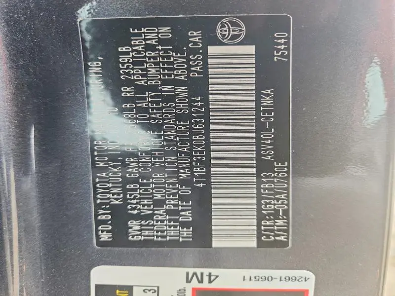 2011 TOYOTA CAMRY LE  