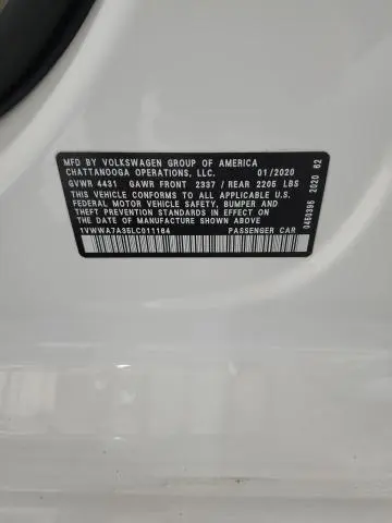 2020 VOLKSWAGEN PASSAT SE