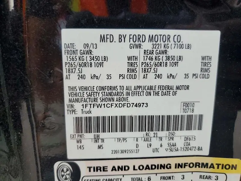 2013 FORD F150 SUPERCREW  