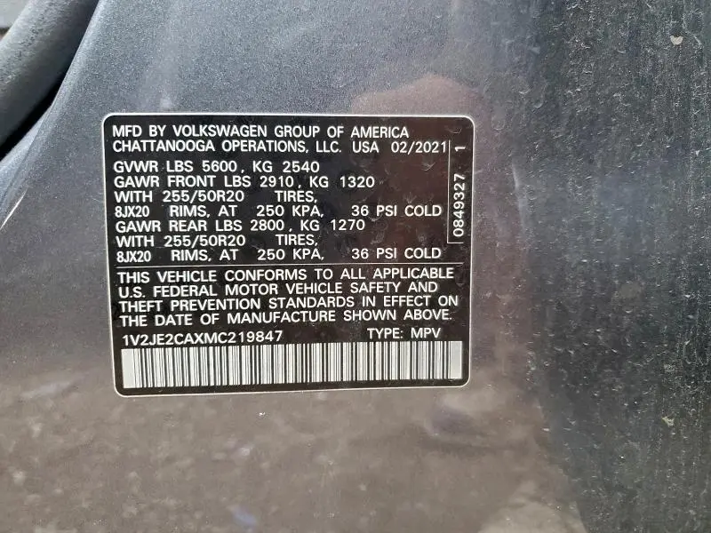 2021 VOLKSWAGEN ATLAS CROSS SPORT SE  