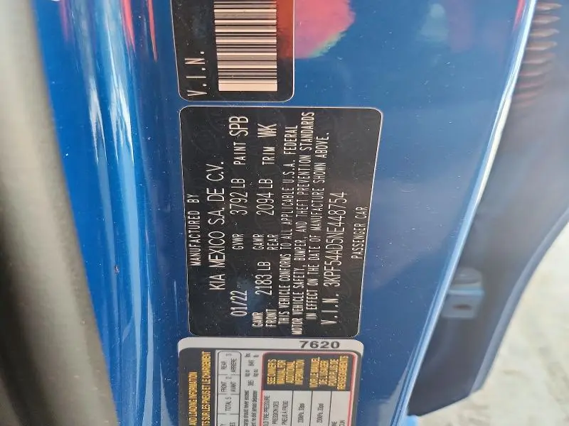 2022 KIA FORTE GT LINE  
