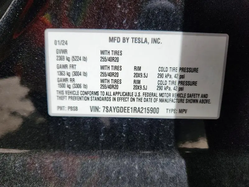 2024 TESLA MODEL Y   