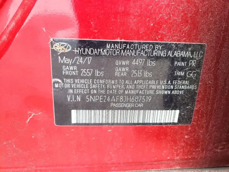 2018 HYUNDAI SONATA SE  