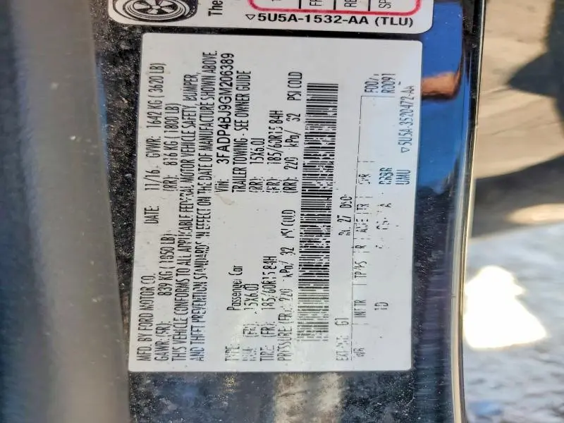 2016 FORD FIESTA SE  