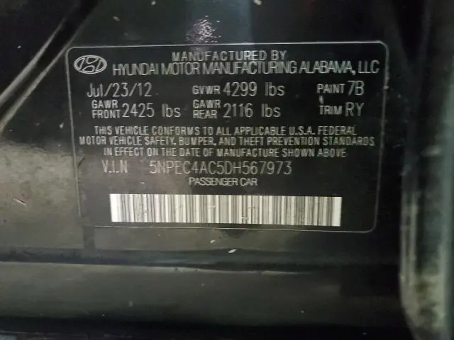 2013 HYUNDAI SONATA SE  