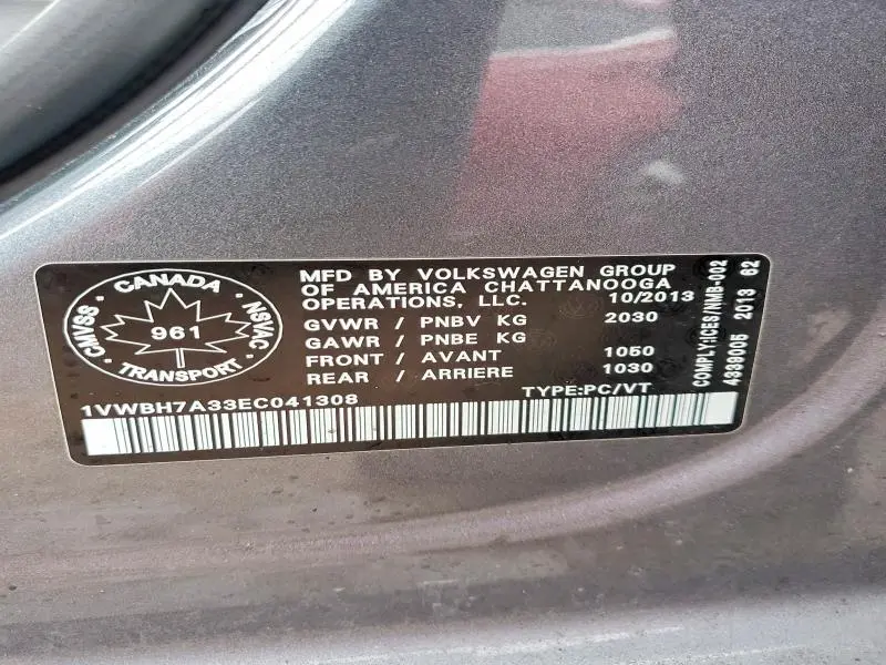 2014 VOLKSWAGEN PASSAT SE  