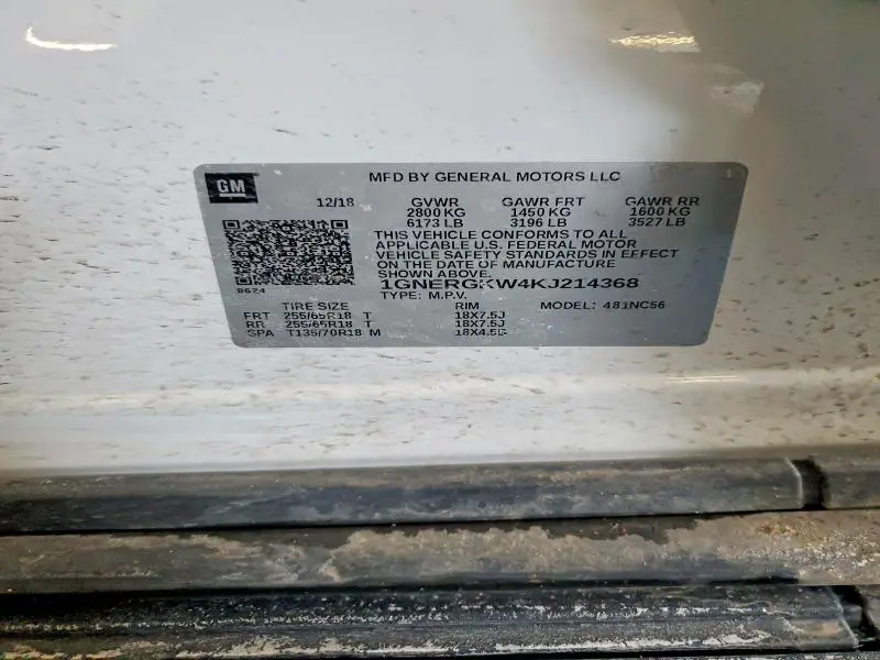 2019 CHEVROLET TRAVERSE LT  