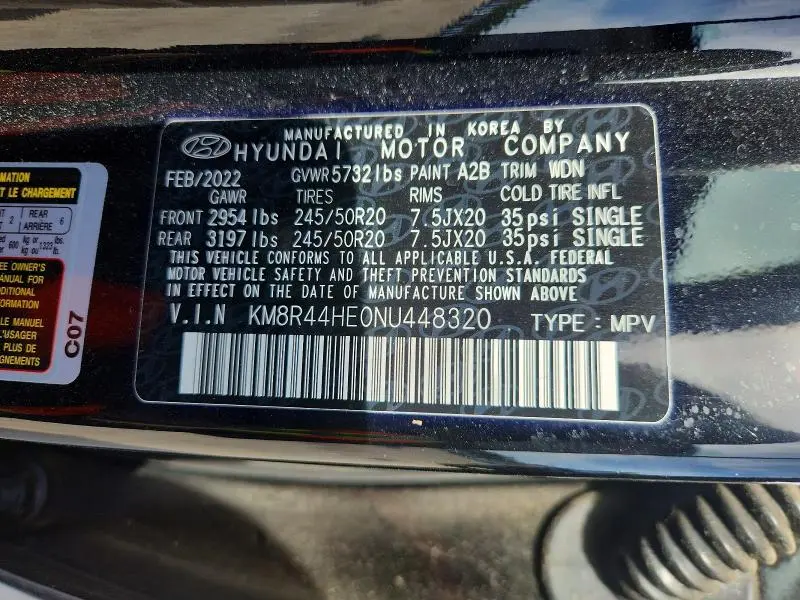 2022 HYUNDAI PALISADE SEL  