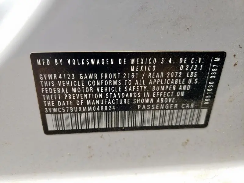 2021 VOLKSWAGEN JETTA S  