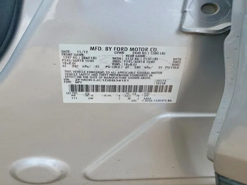 2013 FORD EDGE SEL  