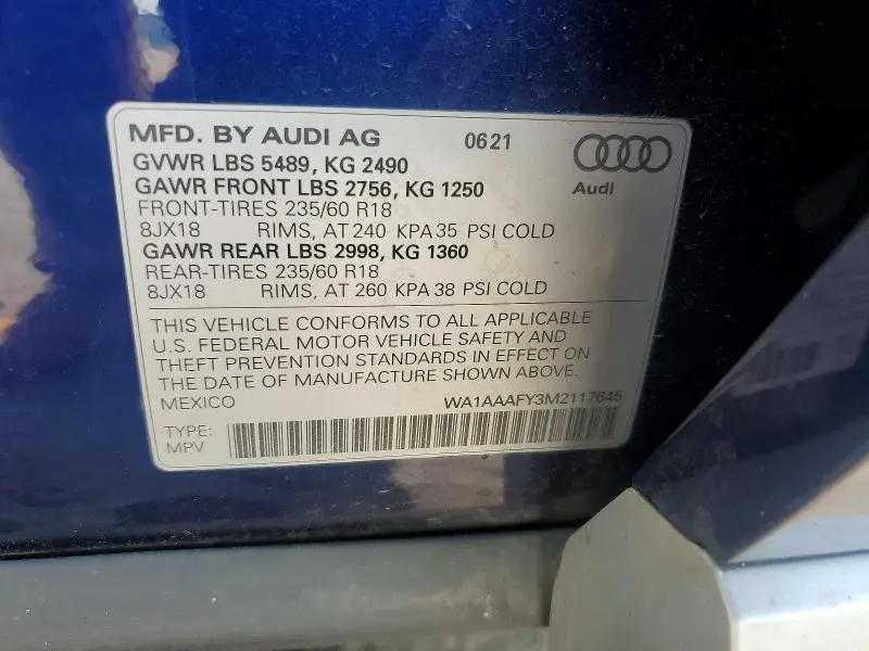 2021 AUDI Q5 PREMIUM  