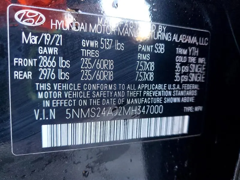 2021 HYUNDAI SANTA FE SEL  